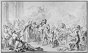 Sankt Ambrosius nægter kejser Theodosius den Store adgang til templet by Ubekendt