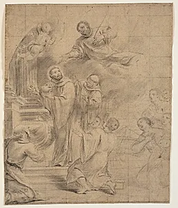 Sankt Bernhard redder Sankt Caesarius' kranie by Giovanni Bonati