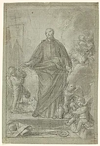 Sankt Cajetan af Thiene (?) omgivet af putti