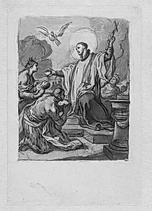 Sankt Francisco Xavier døber indianerne by Francesco la Marra
