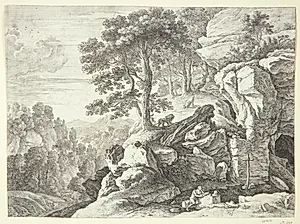 Sankt Hieronymus i vildnisset by Herman van Swanevelt