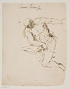 Sankt Hieronymus, knælende og læsende by Jacopo Palma (il Giovane)