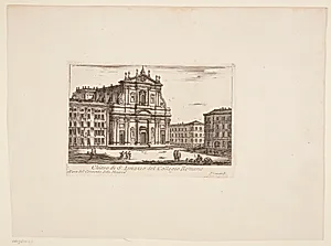 Sankt Ignatius-kirken ved Collegio Romano. 1. Del af Minerva's kloster by Giovanni Battista Piranesi