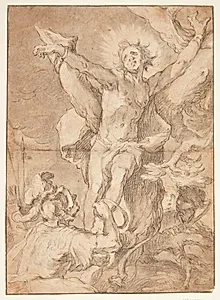 Sankt Sebastian bindes til et træ af en romersk soldat by Abraham Bloemaert