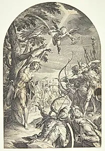 Sankt Sebastians martyrdød by Jan Harmensz. Muller