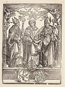 Sankt Stefan og to andre helgener by Ubekendt