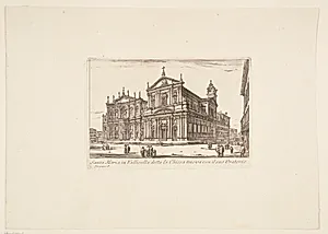 Santa Maria-kirken i Vallicella, kaldet la Chiesa nuova, med dets oratorie by Giovanni Battista Piranesi
