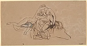 Sappho og Mytilenerinden by Nicolai Abildgaard