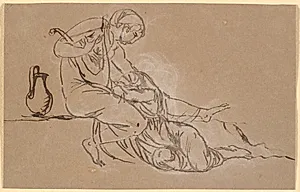 Sappho og Mytilenerinden by Nicolai Abildgaard