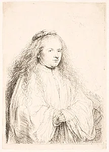 Saskia som den hellige Katarina (den lille jødebrud) by Rembrandt van Rijn
