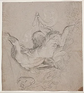 Satyr på en frugtguirlande
