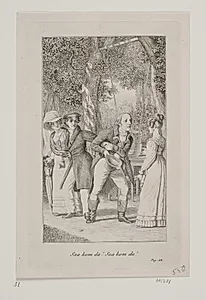 Scene af Heibergs "De uadskillelige" by Erling Eckersberg