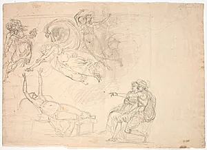 Scene af Shakespeares Henrik VIII (4. akt 2. scene) by Nicolai Abildgaard