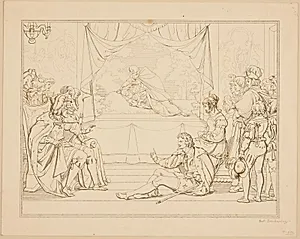 Scene fra Hamlet. 3. akt, 1. scene by Erling Eckersberg