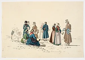 Scene fra torvepladsen i Thisted by Martinus Rørbye
