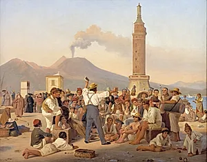 Scene på Molo'en ved Napoli by Constantin Hansen