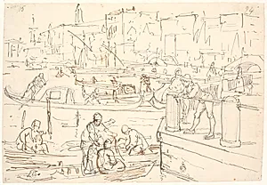 Scene ved rivaen i Venedig by Wilhelm Marstrand