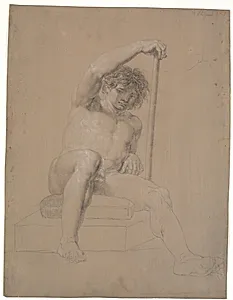 Seated Model on a Low Plinth with a Pillow by Ubekendt