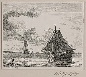Sejlene i smult vand by Vilhelm Kyhn