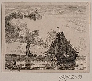 Sejlene i smult vand by Vilhelm Kyhn