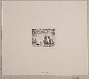 Sejlene i tåget vejr by Vilhelm Kyhn
