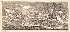 Sejlskibe i storm by Reinier Zeeman