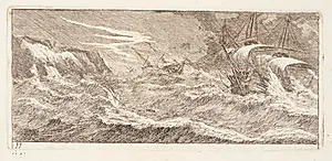 Sejlskibe i storm by Reinier Zeeman