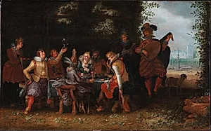 Selskab i en park (Den fortabte Søn hos skøgerne?) by David Vinckboons