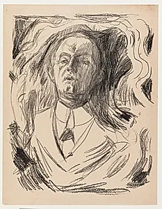 Selvportræt med cigar by Edvard Munch
