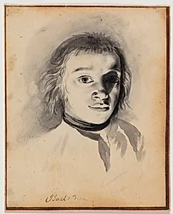 Selvportræt ved kunstigt lys by Jens Juel