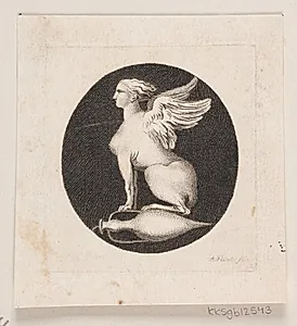 Sfinx siddende på en vase by Andreas Flint