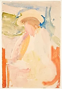 Siddende dame i det fri, Sydfrankrig by Edvard Weie