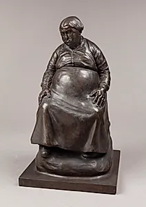 Siddende gammel kone eller svigermor by Kai Nielsen