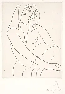 Siddende kvinde med slør by Henri Matisse