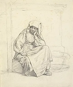 Siddende kvinde by Wilhelm Marstrand