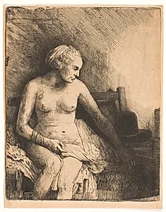 Siddende kvindelig model by Rembrandt van Rijn