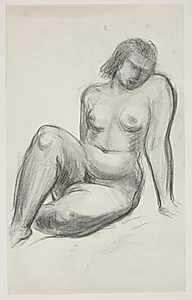 Siddende kvindelig model by Vilhelm Lundstrøm