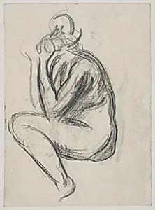 Siddende kvindelig model by Vilhelm Lundstrøm