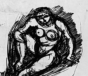 Siddende kvindelig model, vendt mod venstre by Emile Othon Friesz