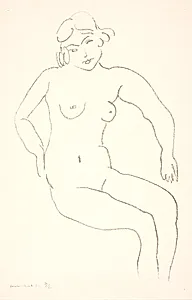 Siddende kvindelig nøgenmodel by Henri Matisse