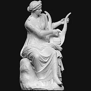 Siddende, lyrespillende muse, Terpsichore by Ubekendt
