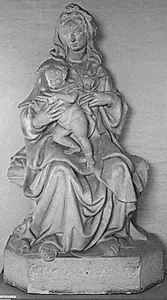 Siddende Madonna med barn by Ubekendt