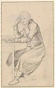 Siddende mand ved et bord by C.W. Eckersberg