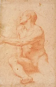 Siddende mandlig model by Domenico Cresti