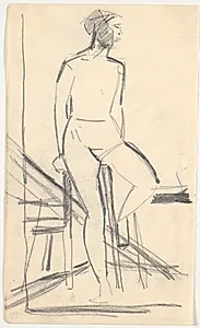 Siddende model by Isakson, Karl