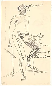 Siddende model by Isakson, Karl
