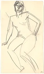 Siddende model by Isakson, Karl