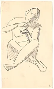 Siddende model by Isakson, Karl