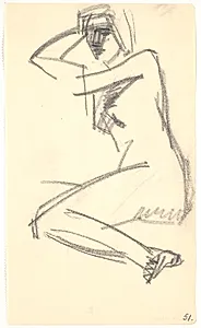 Siddende model by Isakson, Karl