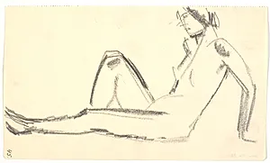 Siddende model by Isakson, Karl